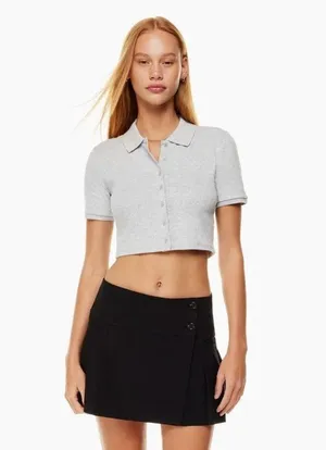 Aritzia Sunday Best Audio Top - Cropped Knit Buttondown Polo thumbnail 8