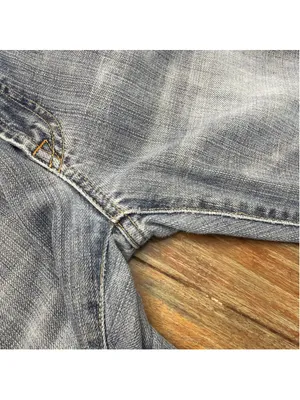 7 For All Mankind Bootcut VTG Y2K Jeans Raw Cut Hem Made in USA 100% Cotton 26 thumbnail 5