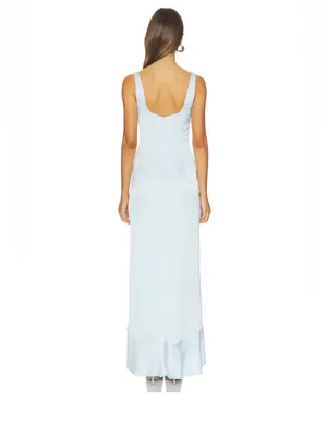 More To Come Phoebe Ruffle Maxi Dress in Baby Blue thumbnail 3