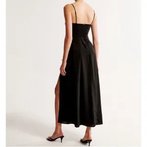 Abercrombie Black Satin Camille Maxi Dress NWT XXL thumbnail 5