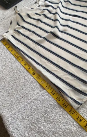 Maurice’s blouse adjustable spaghetti straps V-neckline stripes sheer Sz Med NWT thumbnail 2