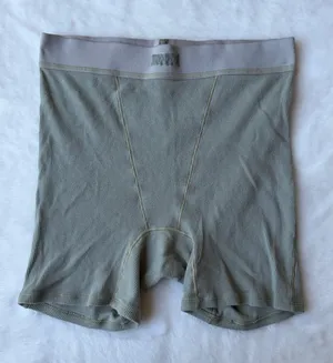 Skims Green Ribbed High Waisted Boxer Lounge Short thumbnail 1