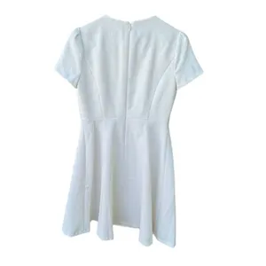 Andrew Marc size 4 white nubby dress. Gold tone buttons. thumbnail 3