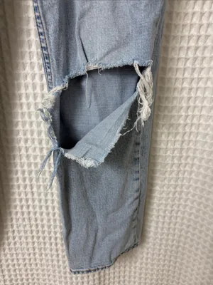 Abercrombie & Fitch The Ankle Straight Ultra High Rise Jeans 29/8 Distressed thumbnail 4