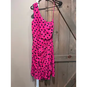 Derek Lam 10 Crosby Taula Pink Polka Dot One Shoulder Dress Size 4 MSRP $495 thumbnail 5