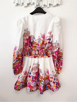 Elliatt Alice Long Sleeve Mini Dress in Ombre Floral $308 Size Small Vacation thumbnail 11