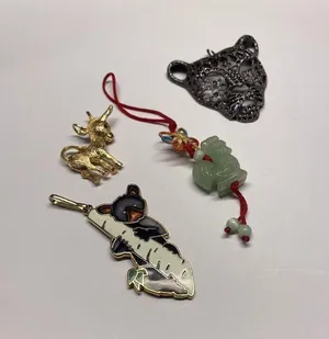 Lot Of 4 Animal Costume Pendants / Charms Variety Cat, Koala, Donkey, Rooster thumbnail 6