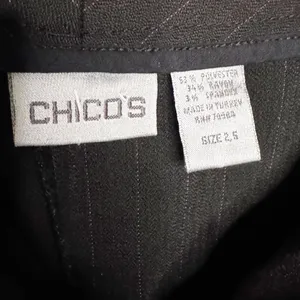 Chico’s Chocolate Brown Stripes Trousers Size 2.5/14 thumbnail 5