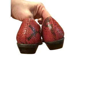 Arpeggios Women’s red leather snakeskin ankle booties Sz 6.5‎ thumbnail 7
