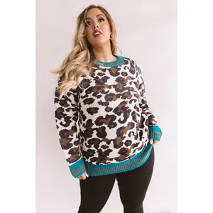 New | Women’s 1x/2x Oddy Boutique Leopard Print Sweater thumbnail 2