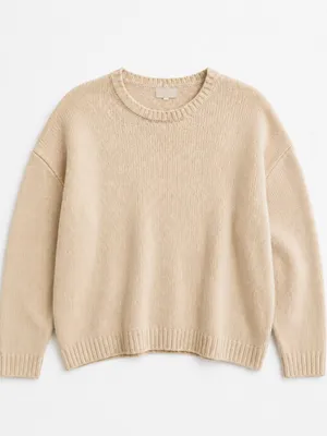 Natura Cream Chenille Knit Sweater Womens S Oversized Crewneck Pullover thumbnail 2