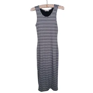 Marine Layer Ribbed Striped Midi Tank Dress Size XS Gray Coastal Resort Casual thumbnail 3