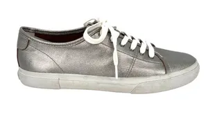 Frye Womens Gia Metallic Silver Leather Low Lace Up Sneakers Size 9.5 thumbnail 1