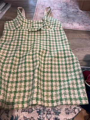 Urban outfitters Green and Cream Plaid Sleeveless Dress thumbnail 4