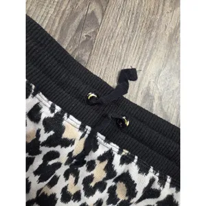 Kate Spade Classic Leopard Animal Print Shirt Joggers Pajamas Lounge Set Large thumbnail 3