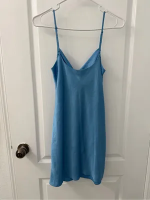 Aritzia Allusion Light Blue Mini Dress (Size S) thumbnail 9
