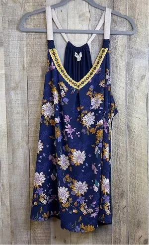 Jolt Size 2X V-Neck Floral Strappy Top thumbnail 1
