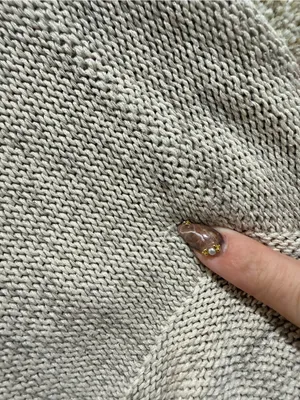 Neutral knit silk linen cardigan open front minimalist marled made in italy Flaw thumbnail 4