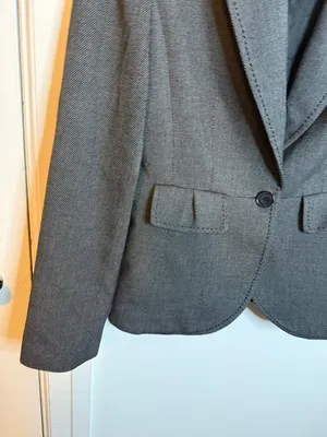 White House Black Market Black & White Speckled Y2K Preppy Blazer thumbnail 5
