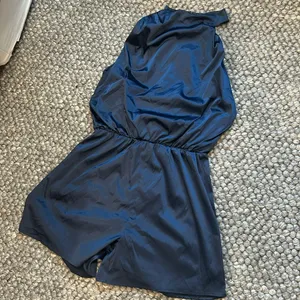 Cherley Satin Navy Blue Romper Size Medium thumbnail 2