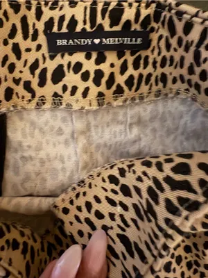 Brandy Melville Beige and Black Cheetah Print Mini Skirt thumbnail 2