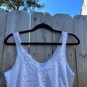 Vintage white lace babydoll tank top size‎ small thumbnail 3