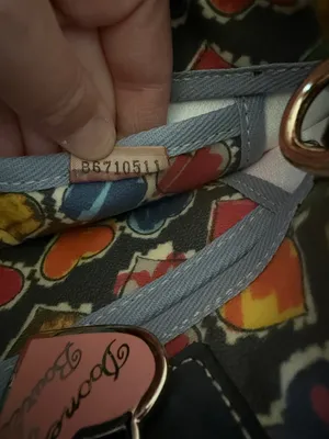 Dooney & Bourke colorful Hearts Print Tote Handbag Multicolor NO STRAP thumbnail 7