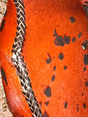 NEW Handmade Dyed Cowhide Leather Cossbody Purse Steer Cow Rust Western Orange thumbnail 11