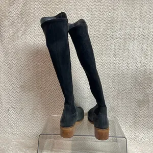 Lucky Brand Tilaree Womens Black Leather Suede Slip On Tall Boots Size 6.5‎ thumbnail 3