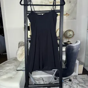 Aritzia Wilfred Fable Dress Black Mini Bustier Sweetheart Tie Strap Women's 0 thumbnail 12
