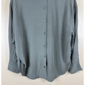 Zara XS Women’s Oversized Green Button-Down Shirt Long Sleeve thumbnail 2