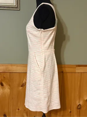 LOFT Textured Sleeveless Midi Dress Pockets Back Cutout Design size 2P NWT thumbnail 3