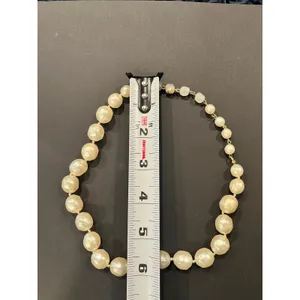 Vintage 80s Faux Pearl Bead Necklace Costume Jewelry thumbnail 3