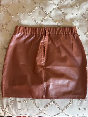 Lulus Corte Brown Vegan Leather Mini Skirt - Size M thumbnail 5