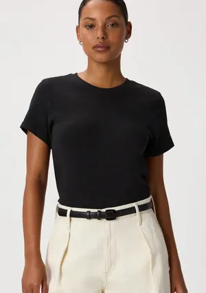 NWT Quince 100% Organic Cotton Slub Crewneck Tee black medium thumbnail 1