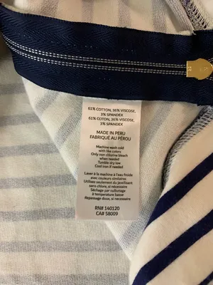 Stella And Dot Striped Long Sleeve Top‎ Blue White Crew Neck Casual Small thumbnail 4