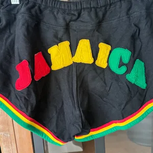 Vintage Y2K Jamaica One love embroidered booty shorts micro low rise rasta flag thumbnail 5