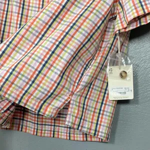 Gingham Plaid Cropped Top Size Petite Medium Button Up Cotton Country Preppy thumbnail 4