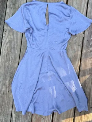 Express Blue Satin Dress Size 00 thumbnail 4