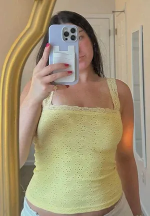 Yellow eyelet Edikted Top  thumbnail 1