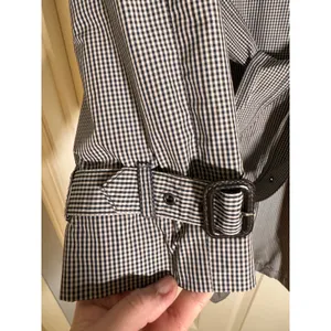 Banana Republic Gingham‎ Trench Raincoat Medium Belted Double Breasted Coat thumbnail 6