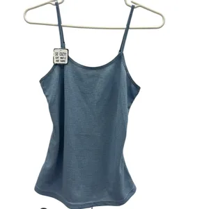 PJ Set Paris Blues Waffle Knit Adjustable Spaghetti Strap Tank and Shorts Small thumbnail 4