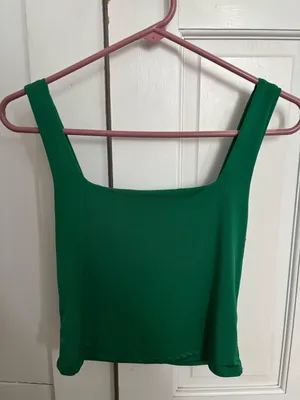 Green Tank Live in the Moment Square Neck Top thumbnail 1