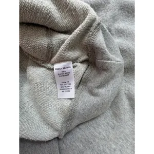 Zadig & Voltaire Amour Hooded Sweatshirt Dress Medium Gray Cotton Modal Pocket thumbnail 7
