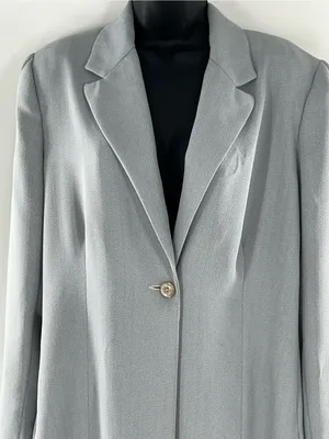 Vintage Women's Light Gray Single-Button Trench Coat-Size 12 thumbnail 2