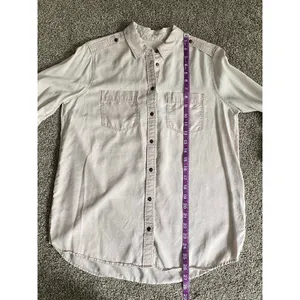 Express Casual Button Down Shirt Blush Pink Size Small thumbnail 6