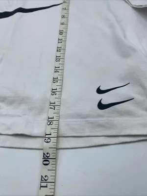 Nike White Cropped Double Swoosh Logo Oversized T-Shirt Womens CJ3764 XL extra L thumbnail 4