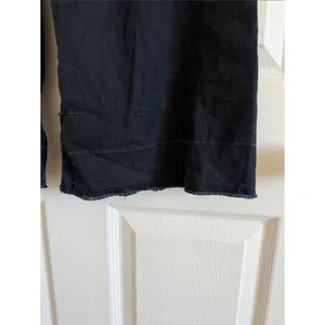 Anthropologie Maeve Colette Linen Wide Leg Pants High Rise Raw Hem Navy Size 26T thumbnail 3