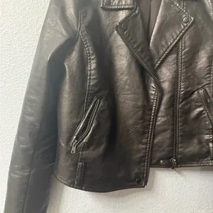 Women's Black Wild Fable Black Leather Jacket thumbnail 3