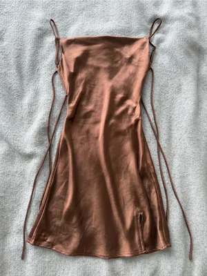 Princess Polly Brown Satin Cowl Neck Mini Dress thumbnail 2